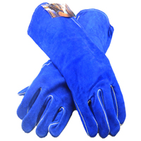 威特仕10-2054彩蓝色18寸电焊手套 牛二层隔热防护手套